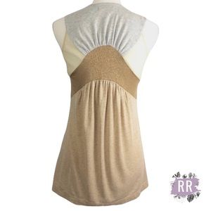 ROXANNE HEPTNER Gold Metallic Cutout Top